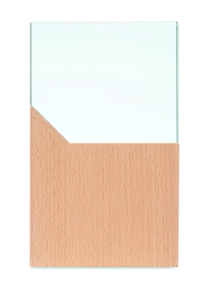 Trofeo cristal con base de madera haya
