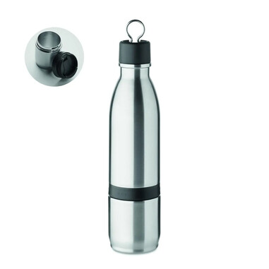 Botella 2en1 acero inox 500ml vacío vaso desmontable 310ml