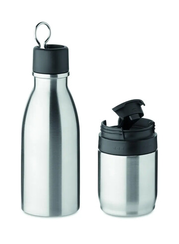 Botella 2en1 acero inox 500ml vacío vaso desmontable 310ml