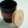 Vaso PP 300 ml con corcho y tapa bambú - Imagen 2