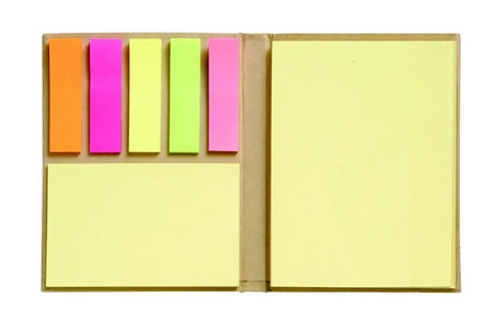 Set notas papel reciclado con marcadores
