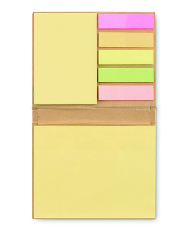 Set notas papel reciclado con marcadores