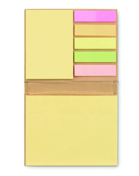Set notas papel reciclado con marcadores