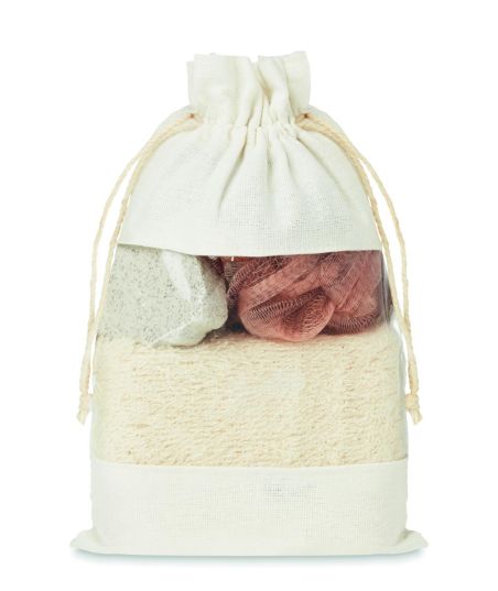 Set de baño en bolsa jute Ecológica Personalizada 7MO9872