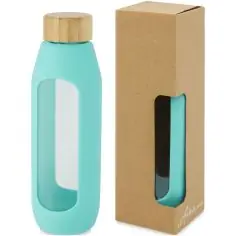Botella de vidrio borosilicato con agarre de silicona de... - Producto ecológico