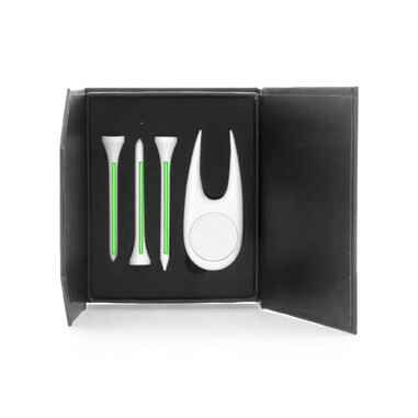 Set golf 4 accesorios estuche blanco