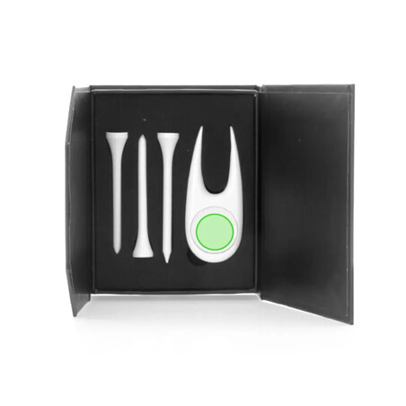 Set golf 4 accesorios estuche blanco