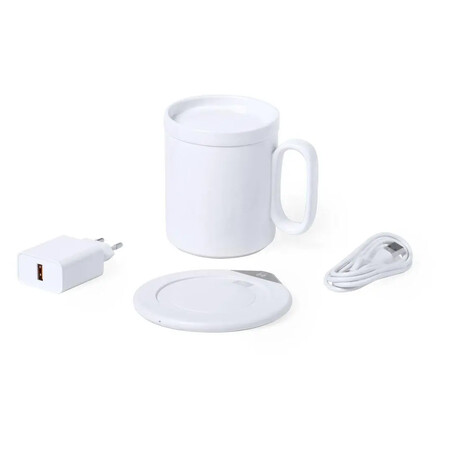 Set calentador tazas cargador inalámbrico cerámica 350ml