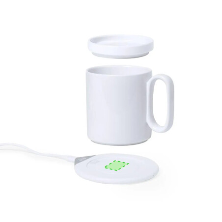 Set calentador tazas cargador inalámbrico cerámica 350ml