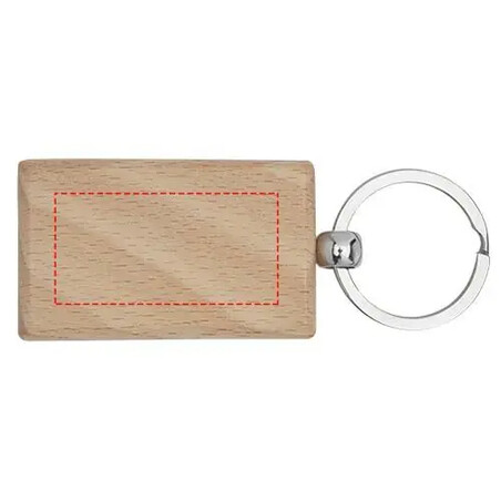Llavero rectangular de madera de haya