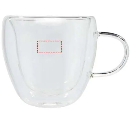 Set 2 tazas borosilicato doble pared 100 ml bambú 8x8