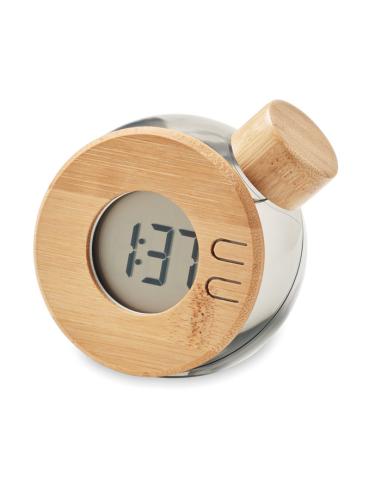 Reloj LCD de bambú por agua DROPPY Ecológico Personalizado YUX