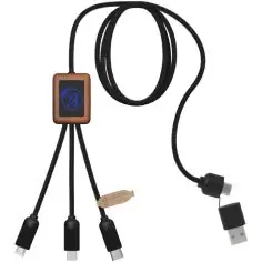 Cable de carga de 40 W 5 en 1 de PET reciclado con logo... - Producto ecológico
