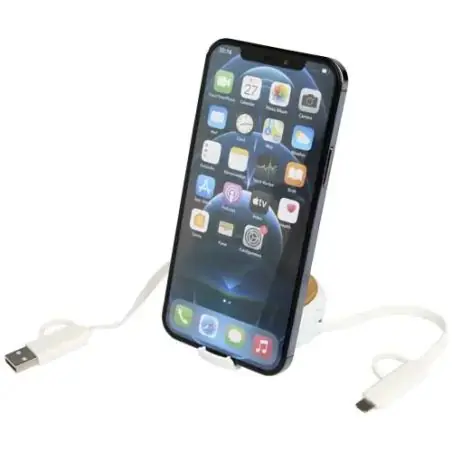 Cable retráctil 5 en 1 de plástico reciclado de 100 cm para sincronización de datos y carga rápida de 45 W con detalles de ba Ec