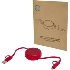 Cable retráctil 5 en 1 de 100 cm de plástico reciclado y... - Producto ecológico