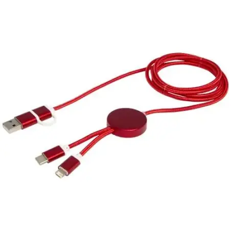 Cable 5 en 1 de aluminio y plástico reciclado de 150 cm para sincronización de datos y carga rápida de 27 W Ecológico Personaliz