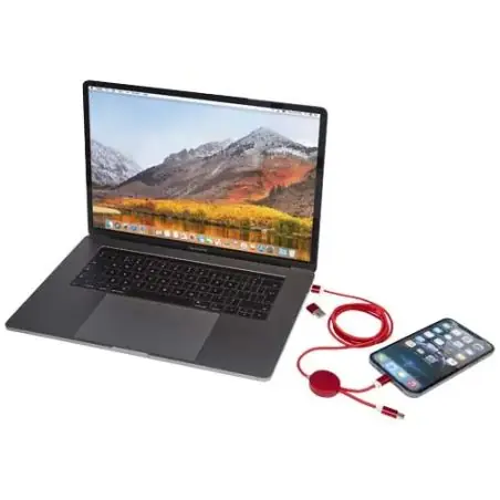 Cable 5 en 1 de aluminio y plástico reciclado de 150 cm para sincronización de datos y carga rápida de 27 W Ecológico Personaliz