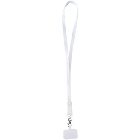 Lanyard de plástico reciclado para smartphone con sincronización de datos integrada y cable 5 en 1 de carga rápida de 65 W "F Ec