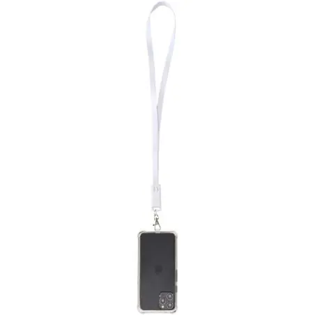 Lanyard de plástico reciclado para smartphone con sincronización de datos integrada y cable 5 en 1 de carga rápida de 65 W "F Ec