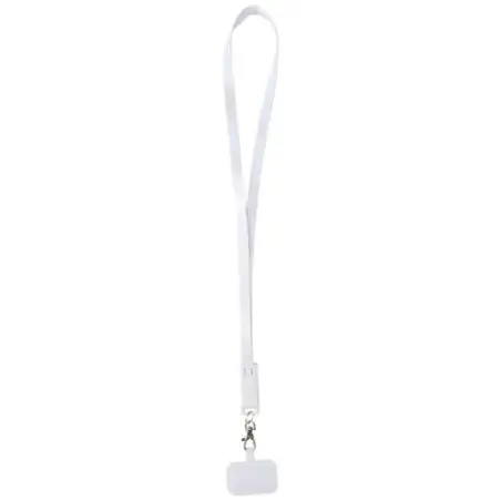 Lanyard de plástico reciclado para smartphone con sincronización de datos integrada y cable 5 en 1 de carga rápida de 65 W "F Ec