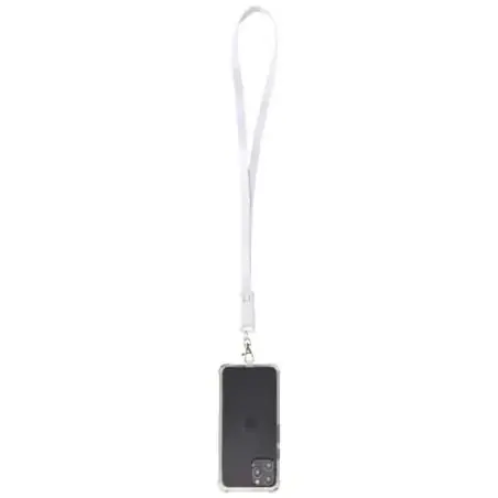 Lanyard de plástico reciclado para smartphone con sincronización de datos integrada y cable 5 en 1 de carga rápida de 65 W "F Ec