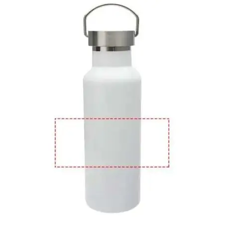 Botella de agua de 500 ml de acero inoxidable reciclado con aislamiento para sublimación con certificado RCS Ecológica Personali