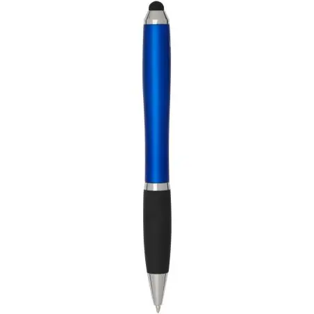 Bolígrafo de plástico reciclado con certificado RCS, stylus, cuerpo de color y empuñadura negra (tinta azul) Ecológico Personali