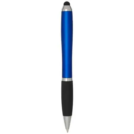 Bolígrafo de plástico reciclado con certificado RCS, stylus, cuerpo de color y empuñadura negra (tinta azul) Ecológico Personali