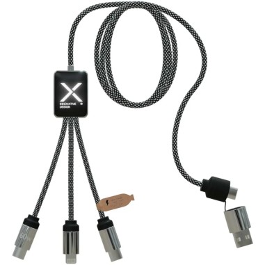 Cable 60W tipo C doble logo luminoso cordones reciclados