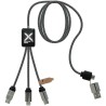 Cable 60W tipo C doble logo luminoso cordones reciclados - Imagen 1