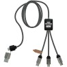 Cable 60W tipo C doble logo luminoso cordones reciclados - Imagen 3