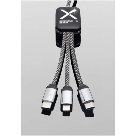 Cable 60W tipo C doble logo luminoso cordones reciclados