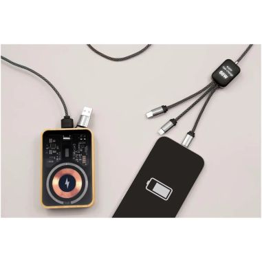 Cable 60W tipo C doble logo luminoso cordones reciclados