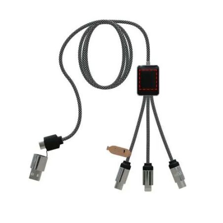 Cable 60W tipo C doble logo luminoso cordones reciclados