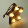 Estrella madera álamo maleza 6 LED cordón pila CR2032 - Imagen 6