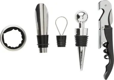 Set vino efecto corcho 4 piezas acero s/s304