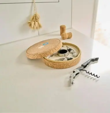 Set vino efecto corcho 4 piezas acero s/s304