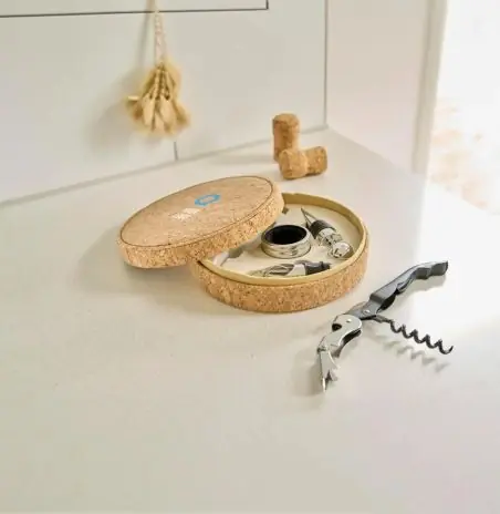 Set vino efecto corcho 4 piezas acero s/s304