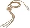Set cables corcho 120 cm USB-A C Lightning micro-USB trigo - Imagen 1