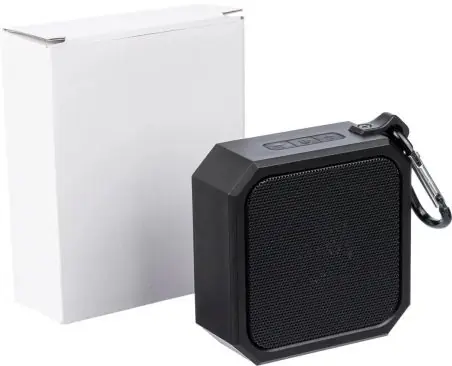 Altavoz ABS reciclado IPX4 con mosquetón