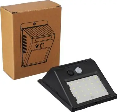 Lámpara solar PP 20 LED COB sensor movimiento IP44 800 mAh