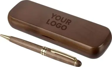 Bolígrafo nogal giratorio latón Dokumental 1000m estuche