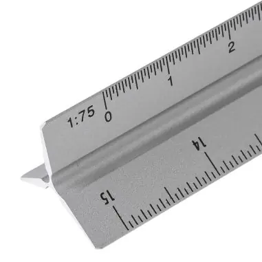 Escalímetro aluminio 30cm escalas 1:20 1:50 1:100 caja