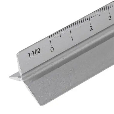 Escalímetro aluminio 30cm escalas 1:20 1:50 1:100 caja