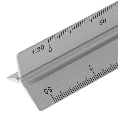Escalímetro aluminio 30cm escalas 1:20 1:50 1:100 caja