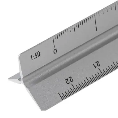 Escalímetro aluminio 30cm escalas 1:20 1:50 1:100 caja