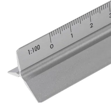 Escalímetro aluminio 30cm escalas 1:20 1:50 1:100 caja