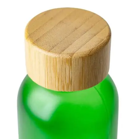 Botella vidrio 500 ml glaseada con bambú