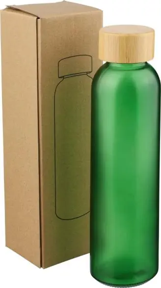 Botella vidrio 500 ml glaseada con bambú