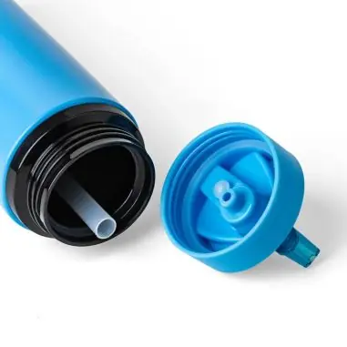 Bidón acero reciclado Zeno 500 ml con pajita